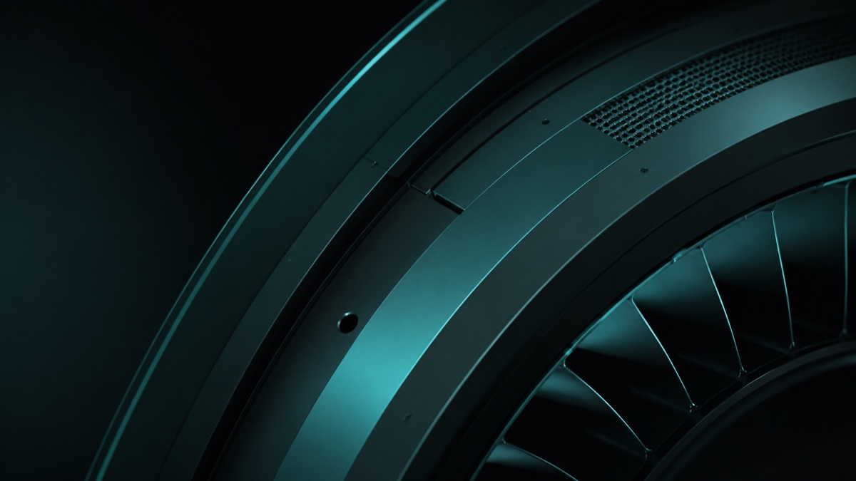 Abstract render representing precision turbine enclosure engineering
